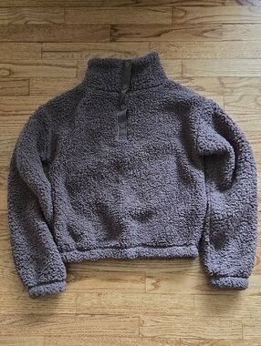 SO Taupe Sherpa Fleece Pullover Size XS